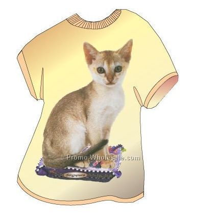 Singapura Cat Acrylic T Shirt Coaster W/ Felt Back