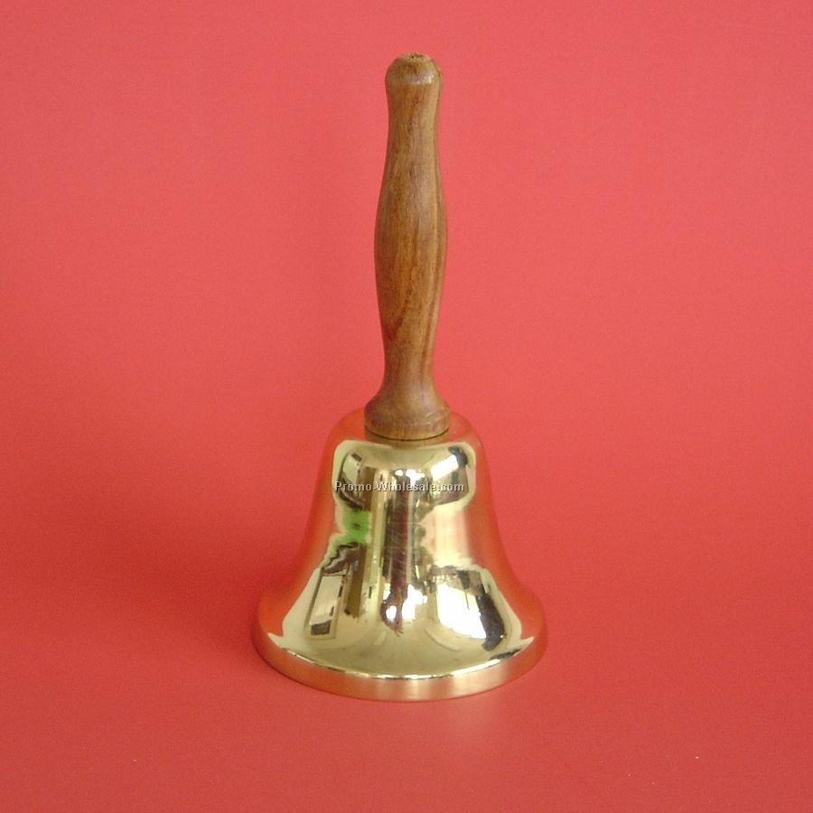Solid Brass School Bell (1 Side 2 Color Imprint)