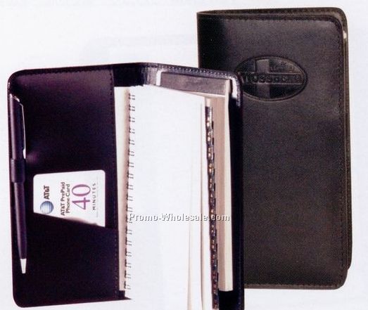 Spiral Wire Bound Weekly Planner/ Address Book & Pad (Saddlehide)