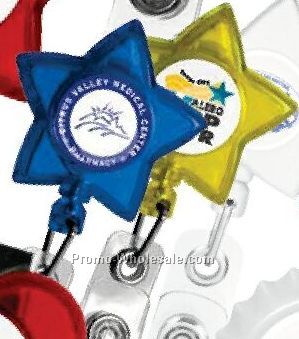 Star Shape Retract-a-badge Reel (4 Day Rush Service)