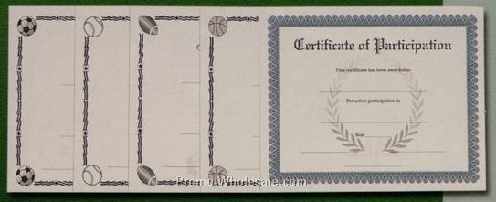 Stock Antique Parchment Certificate / Certificate Of Participation