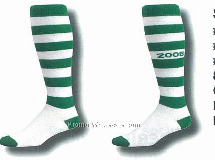Striped Softball Socks W/ Cushioned Foot/ Lightweight Top (10-13 Large)