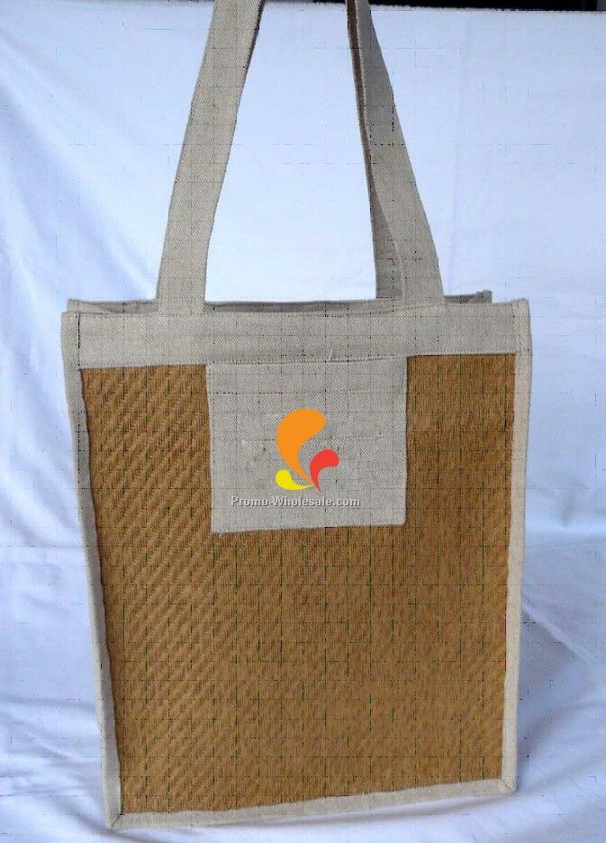 Two-tone Cotton Jute Tote Bag - 12 Oz.