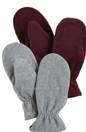 Wolfmark Burgundy Fleece Zip Mitten