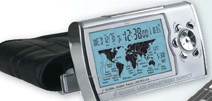 World Sync Time Zone Map Travel Alarm Clock (Screen Printed)