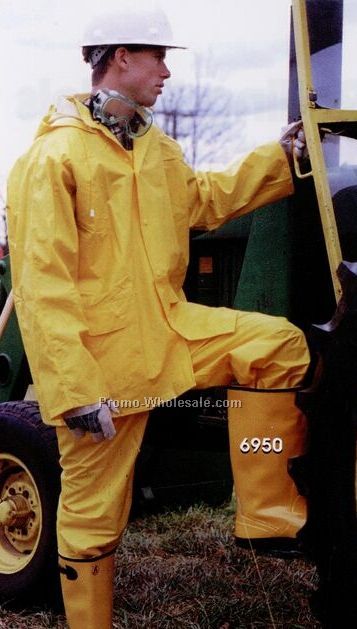 Yellow Jacket With Attached Hood Raingear (S-2xl)