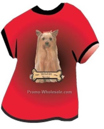 Yorkshire Terrier Acrylic T Shirt Coaster W/ Felt Back