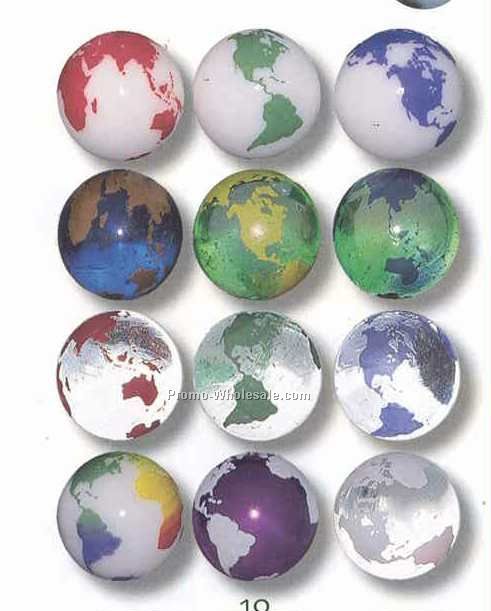 1" Earth Marble - 1 Color Continent Glass (Recycled Glass)