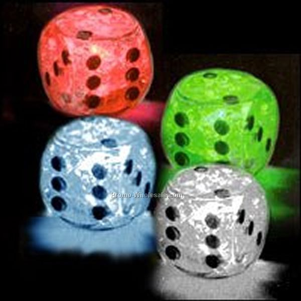 1-1/2" Light Up Dice Ice Cube - Pink