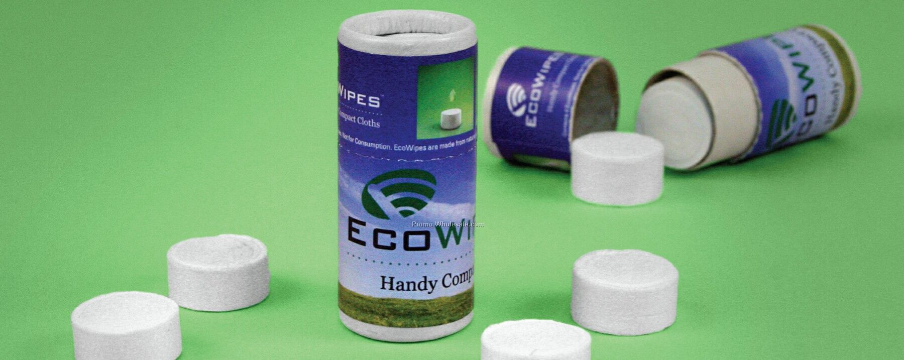 100% Natural Ecowipes Handy Compact Cloths (4 Per Tube)