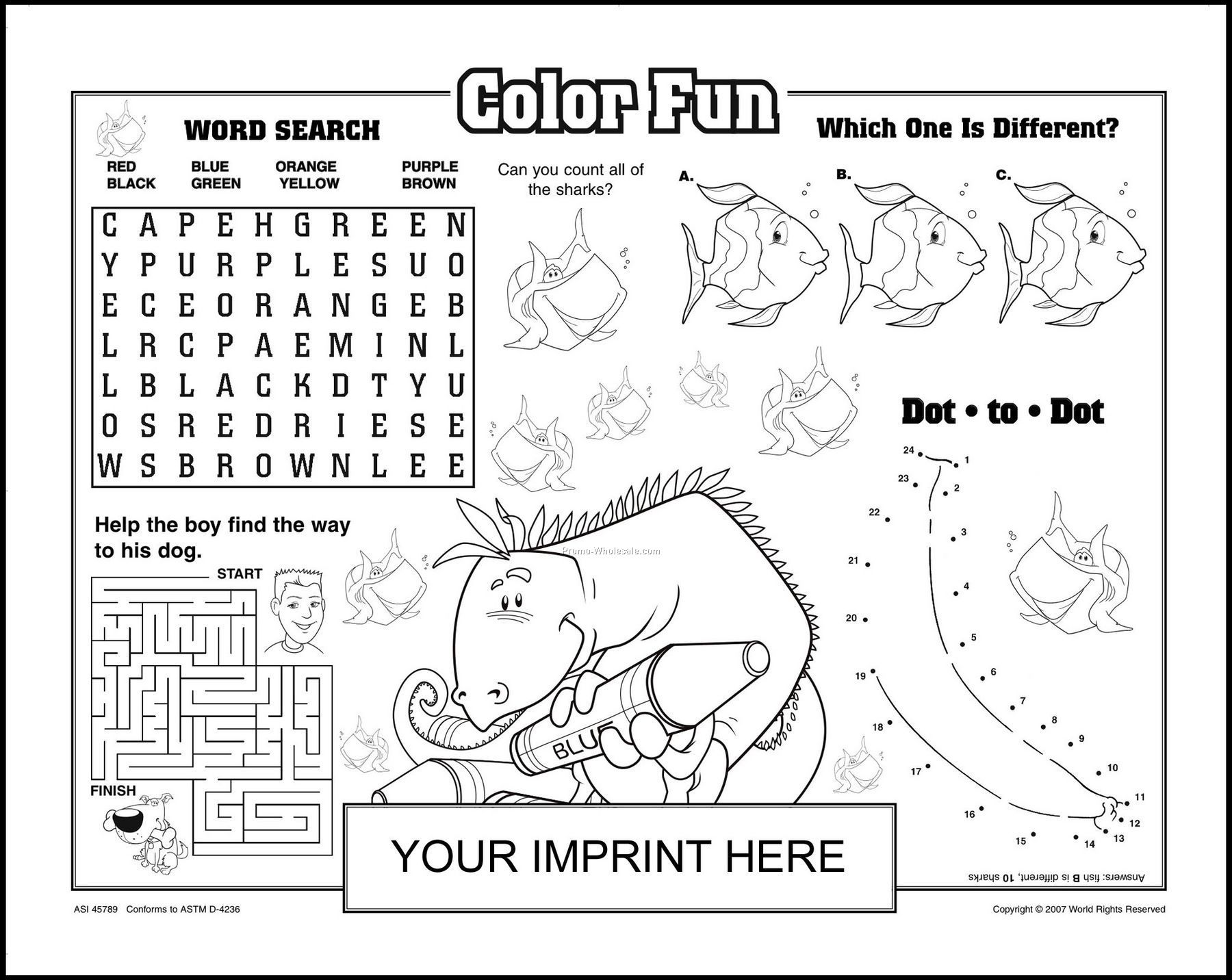 11"x14" Color Fun Placemat