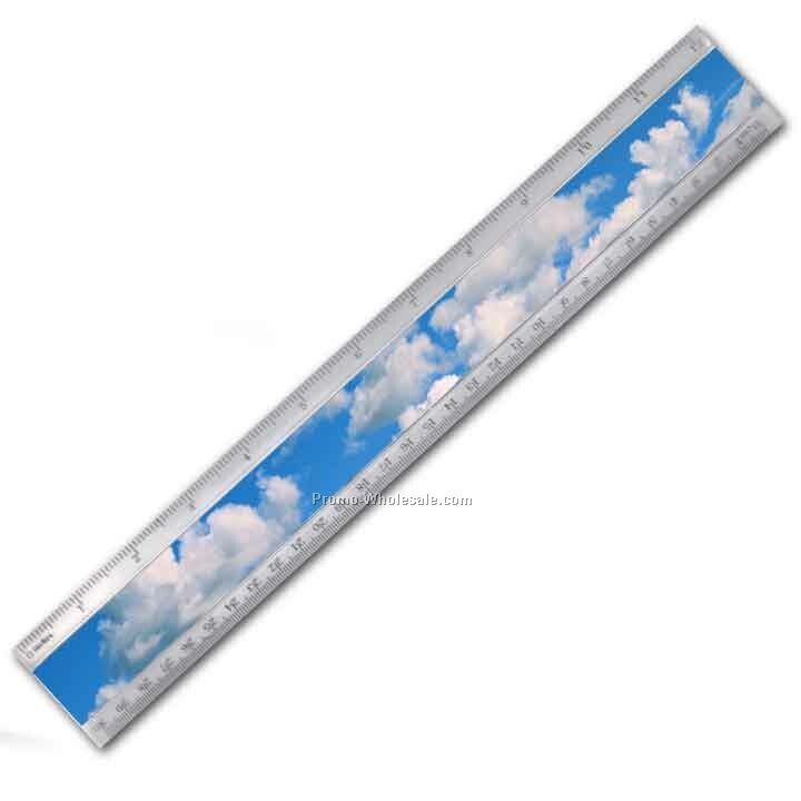 12" Acrylic Ruler; 3d Lenticular; Clouds Image - Stock, Blanks
