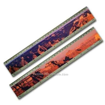 12" Acrylic Ruler; 3d Lenticular; Grand Canyon Image - Stock, Blanks