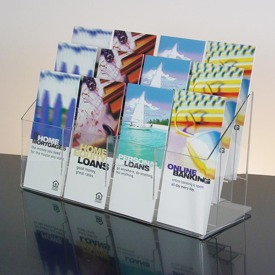 12-pocket Clear Acrylic Brochure Holder - Countertop
