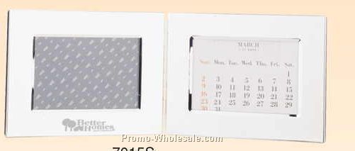 13"x4-3/4"x5/16" Silver Plated Perpetual Calendar & Photo Frame (Screened)
