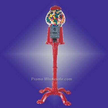 15" Gumball Machine W/ Red Stand (Screened)