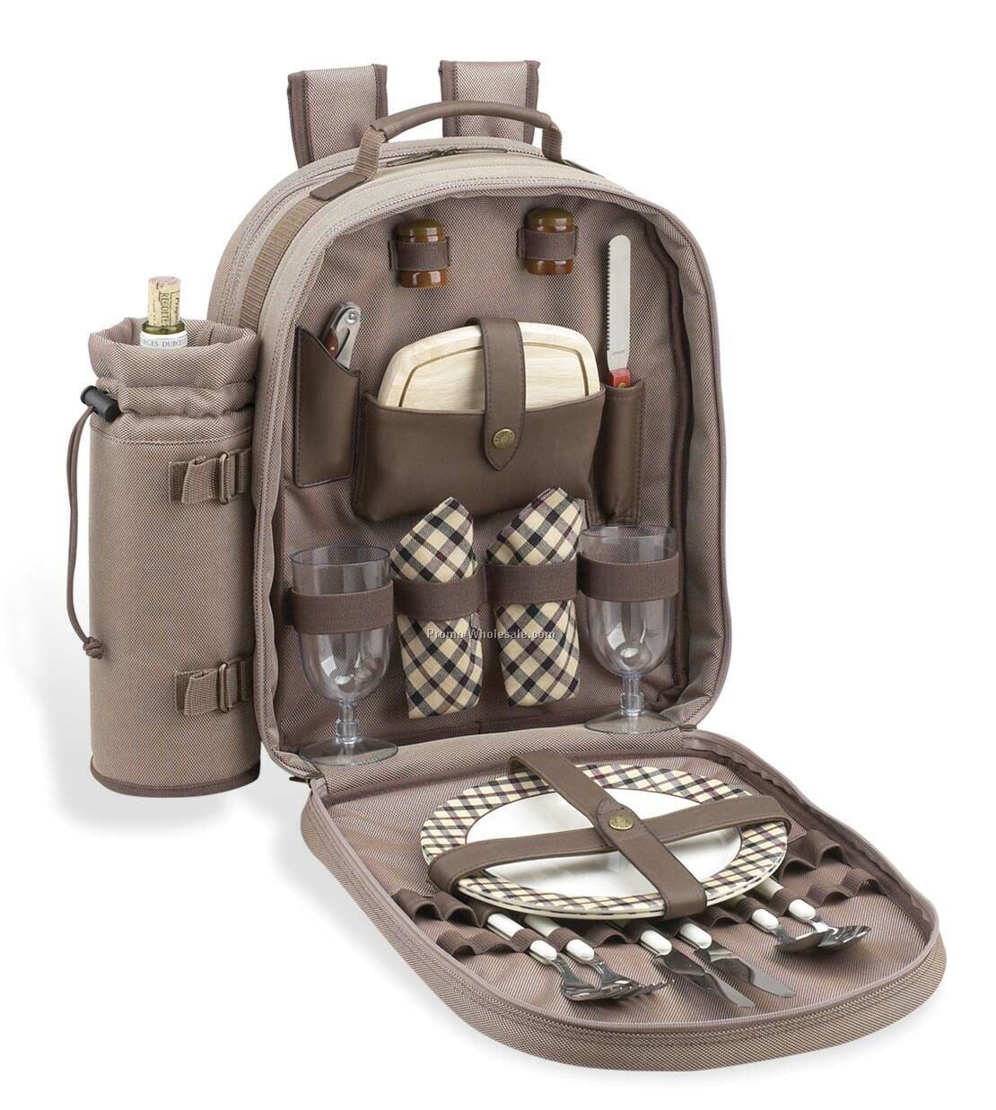 15"x16"x6.5" Picnic Backpack Cooler For Two