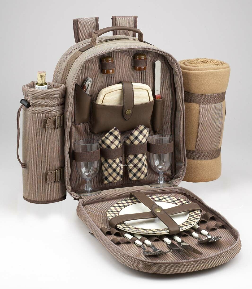 15"x16"x6.5" Picnic Backpack With Blanket For Two