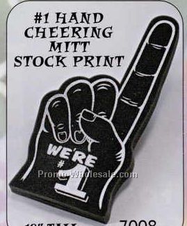 18" Tall Foam #1 Cheer Mitt W/ Stock Print