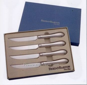 18/10 Stainless Steel Hammered Antique Steak Knives Gift Set