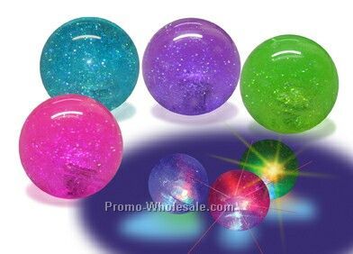 2-1/4" Hi-bounce Light Up Glitter Water Ball