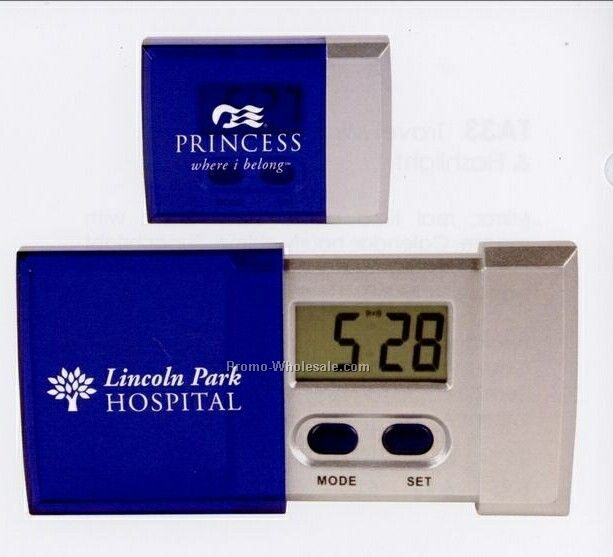 2-3/16"x2-7/8"x5/8" Sliding Digital Alarm Clock