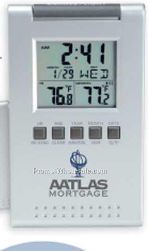2-3/4"x4-3/4" Indoor / Outdoor Wireless Thermometer, Alarm Clock & Calendar
