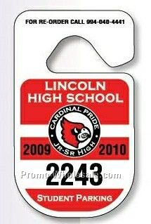 2-3/4"x4-3/4" Rounded Hang Tag Parking Permit (.015" Polyethylene)