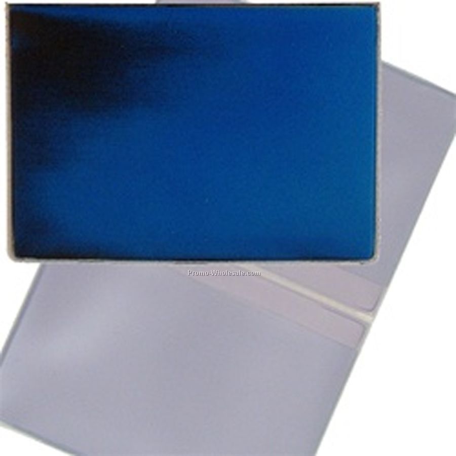 2-5/8"x4" 3d Lenticular Business Card Holder - Stock / Blue Black