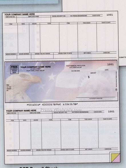 2 Part Marble Ocr Payroll Laser Check (Peachtree Compatible)