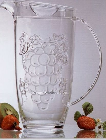 2 Qt. Pitcher With Embossed Grapes W/ Bulk Package