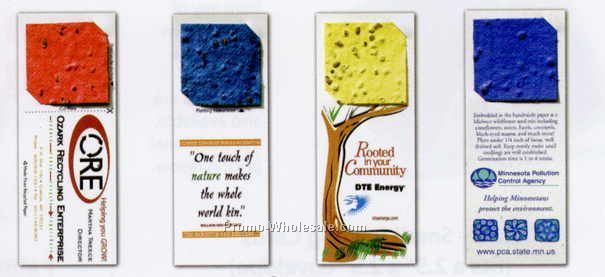 2"x5-1/2" Small 2 Part Die Cut Bookmarks W/ Square Seed Paper