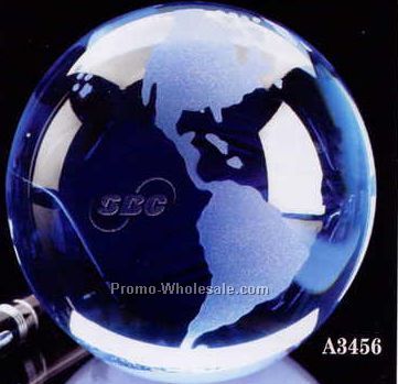 3" Crystal Globe - Blue