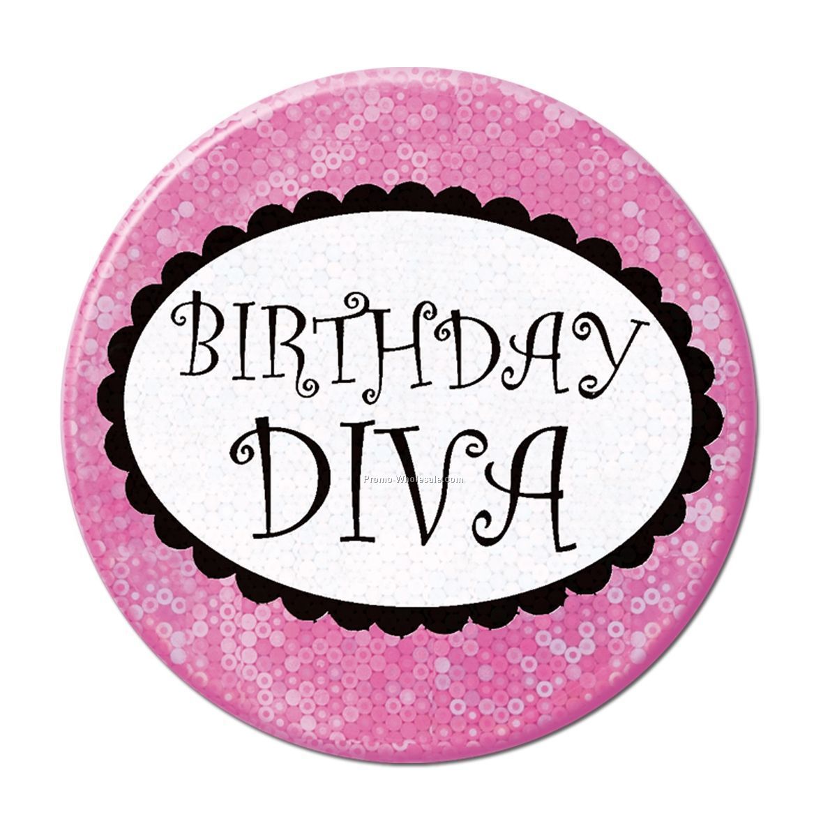 3-1/2" Birthday Diva Button
