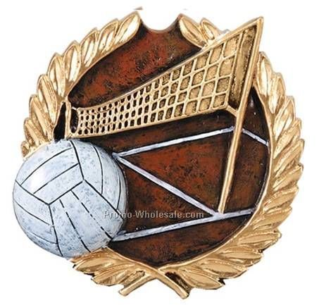 3-1/4" Volleyball High Relief Resin Plaque Mount