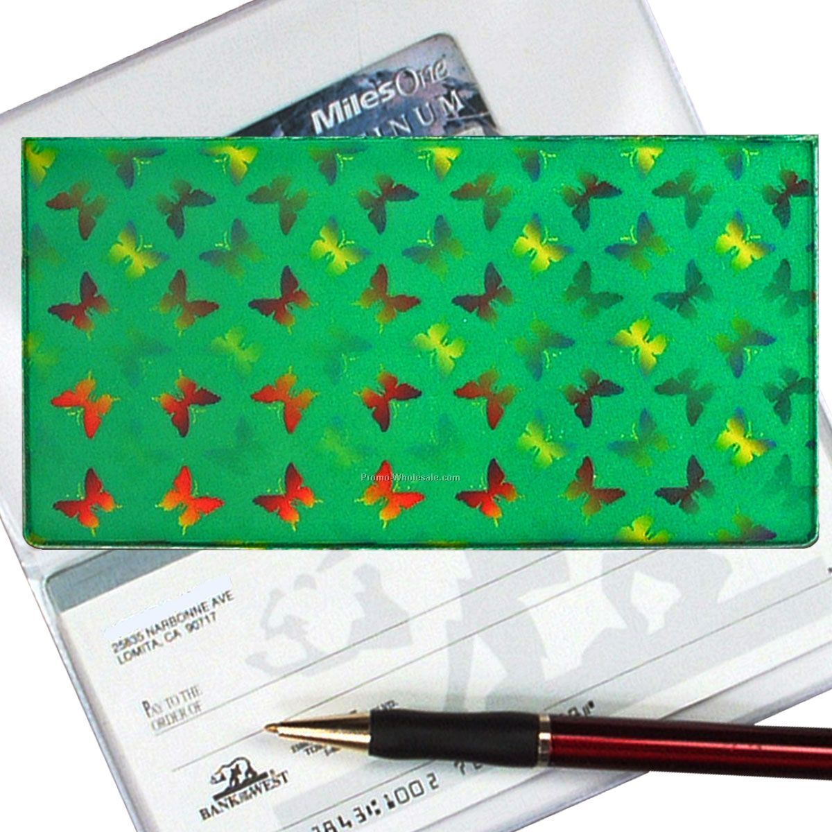 3-3/8"x6-3/8" 3d Lenticular Checkbook Cover - Stock / Butterflies