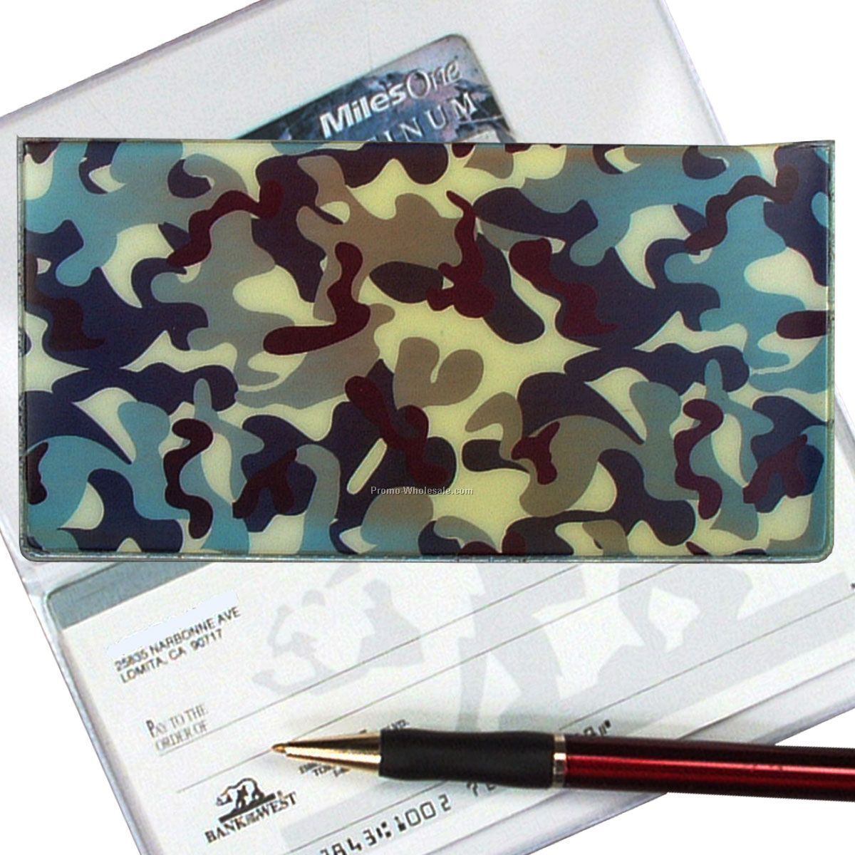 3-3/8"x6-3/8" 3d Lenticular Checkbook Cover - Stock / Camo