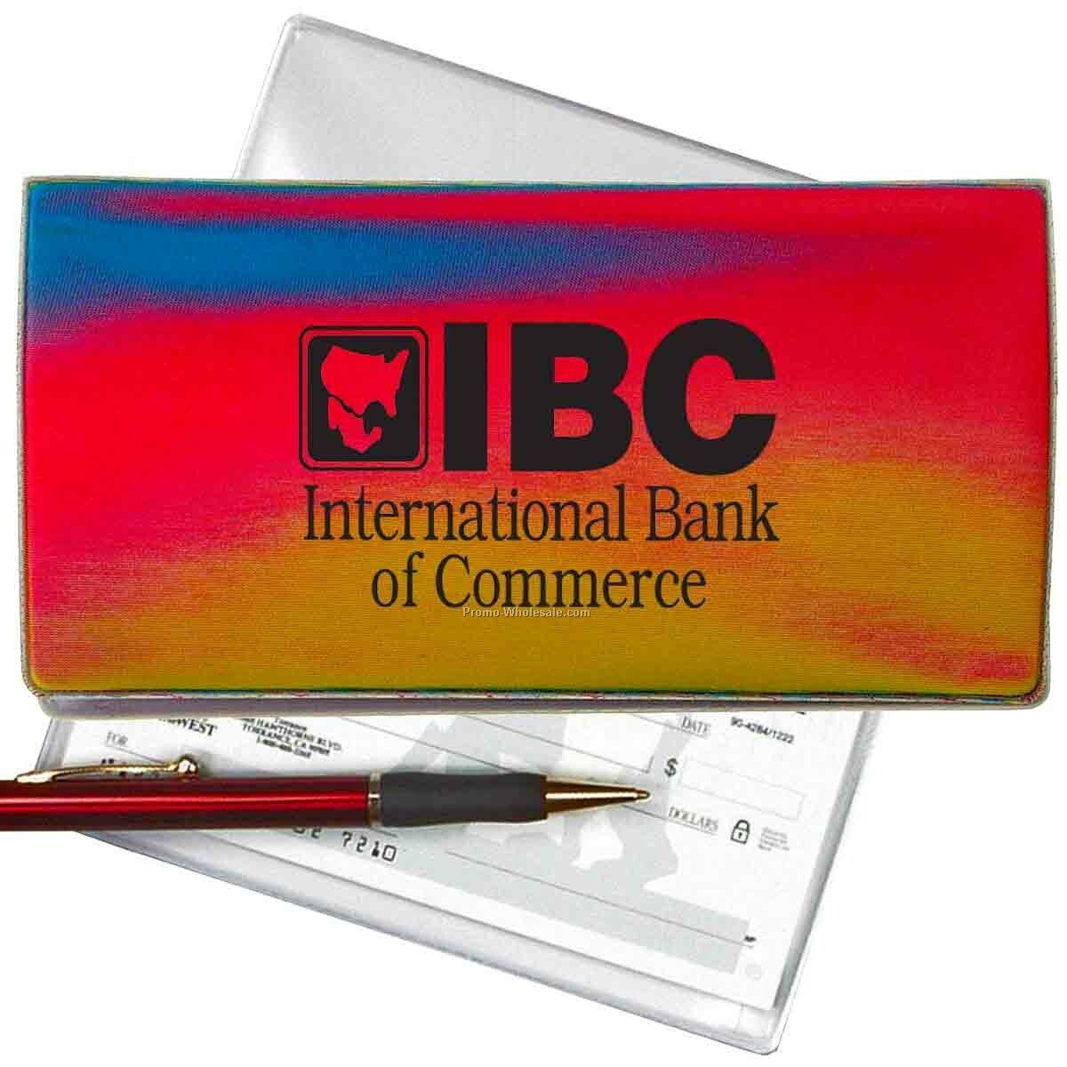 3-3/8"x6-3/8" 3d Lenticular Checkbook Cover - Stock - Red Yellow Blue