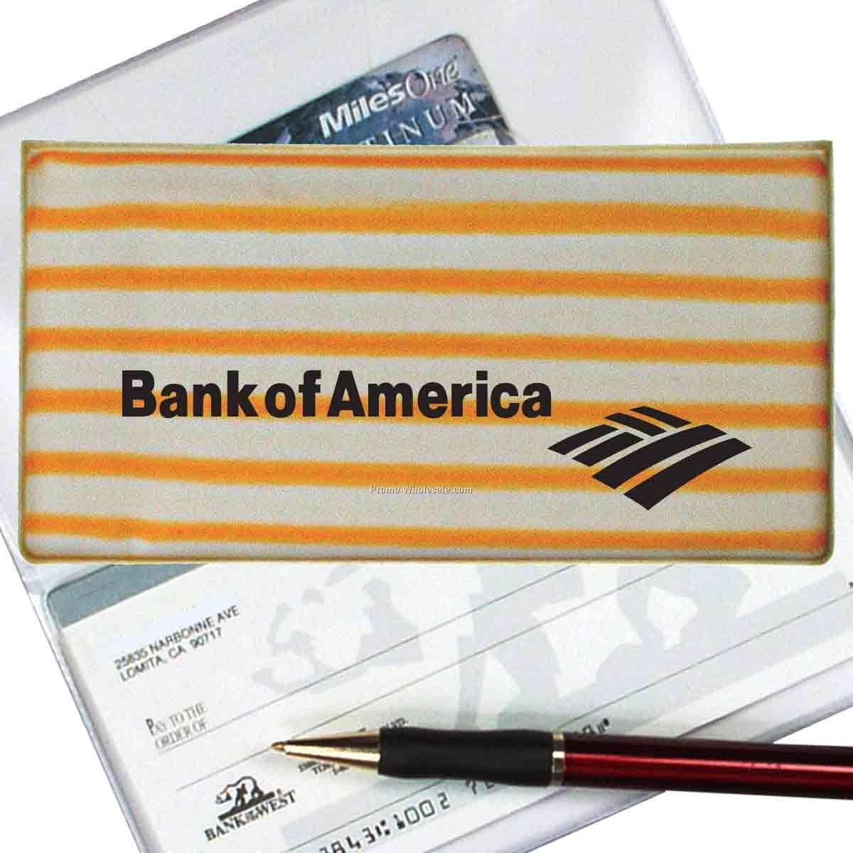 3-3/8"x6-3/8" 3d Lenticular Checkbook Cover - Stock / Stripe - Yellow White
