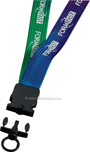 3/4" Tie-dye Multi-color Lanyard With Snap Buckle Release & O-ring