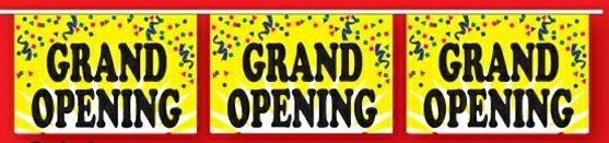 30' Stock Printed Confetti Pennants - Grand Opening