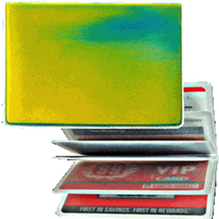 3d Lenticular Id / Credit Card Holder - Stock / Yellow Blue Green