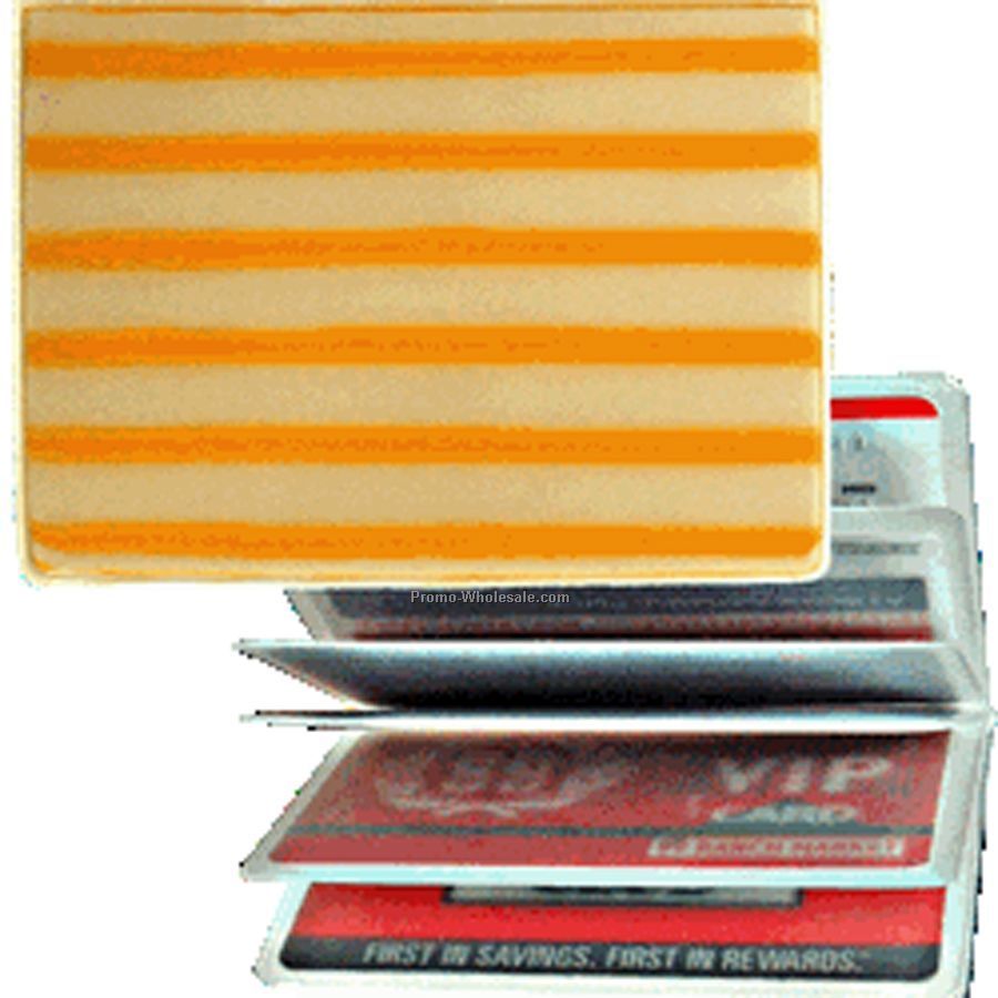 3d Lenticular Id / Credit Card Holder - Stock / Yellow Orange Stripes