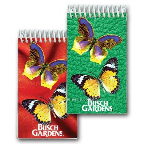3d Lenticular Mini Notebook; Stock; Butterflies; Custom