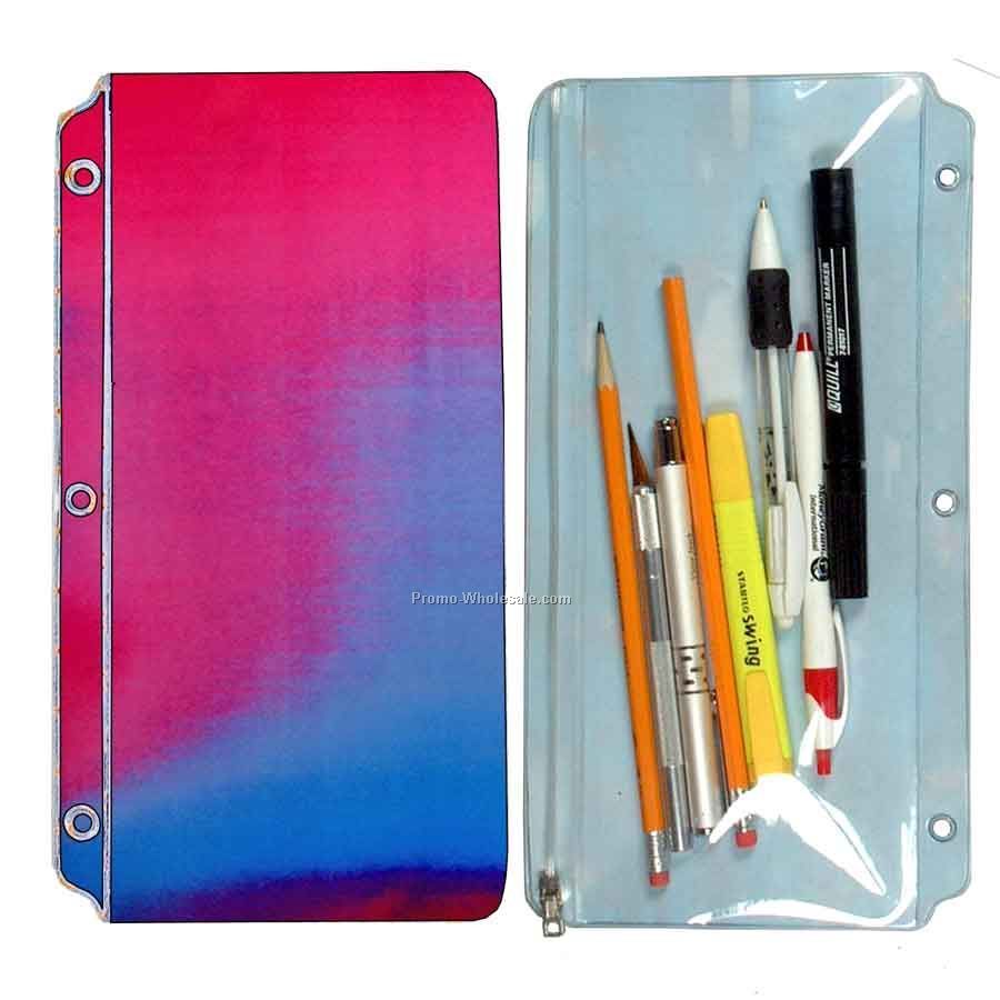 3d Lenticular Pencil Pouch - Stock / Pink Purple Blue