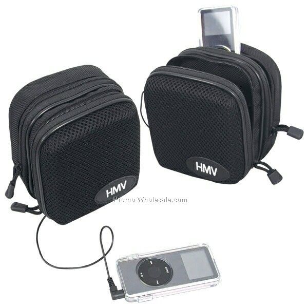 4-1/2"x5-1/4"x3" Portable Speaker & Carry Bag (Not Imprinted)