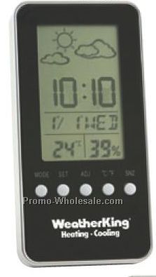 4-3/4"x2-3/8"x5/8" Digital Weather Station With Alarm Clock