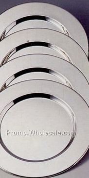 4 Set 12" Silver Plated Round Charger Plate