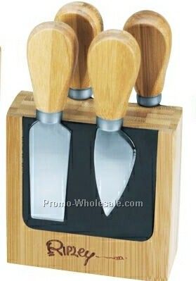 4-piece Bamboo Cheese Block Set