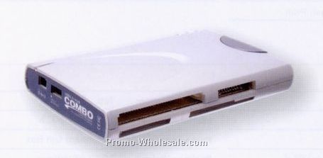 4"x2-1/2"x1/2" USB Card Reader/ Hub Combo